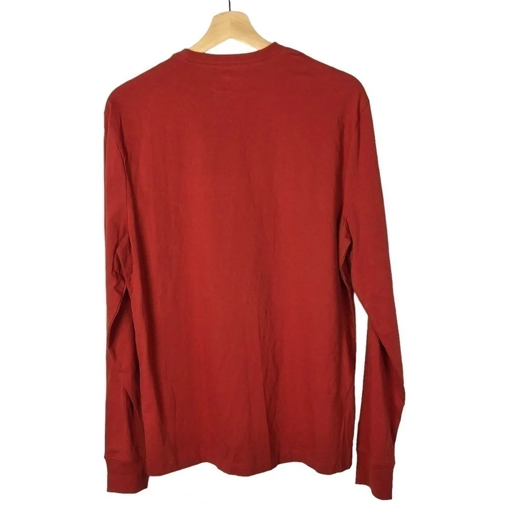 J. Crew Red Essential Long Sleeve Crewneck T-Shirt M